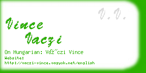 vince vaczi business card